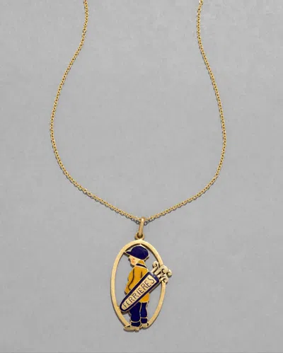 Alexis Bittar Vintage 1930s 14k With Enamel French Mascot Pendant Necklace In Gold