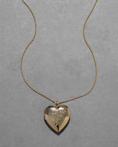 Alexis Bittar Vintage 1940s 14k Fill Filigree Heart Locket Necklace In Gold