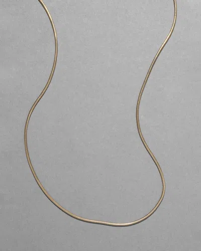 Alexis Bittar Vintage 1940s 14k Italian Thin Round Snake Chain Necklace In Gold
