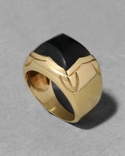 Alexis Bittar Vintage 1940s 18k Gold & Pyramid Cut Tourmaline Band Ring