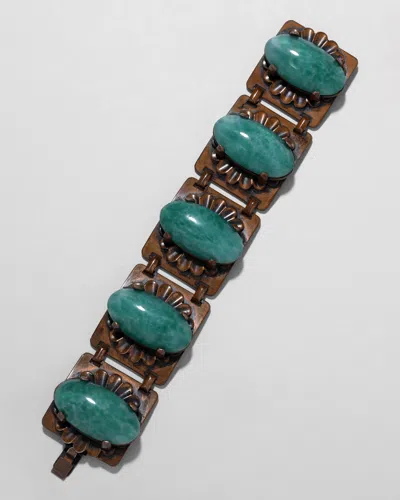 Alexis Bittar Vintage 1940s Rebajes Signed Copper Link Bracelet  | Statement Jewelry From  In Orange