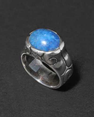 Alexis Bittar Vintage 1950s Sterling & Sodalite Handmade Ring In Gray