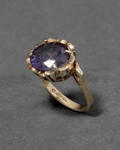 Alexis Bittar Vintage 1970s 10k & Alexandrite Brutalist Ring In Gold