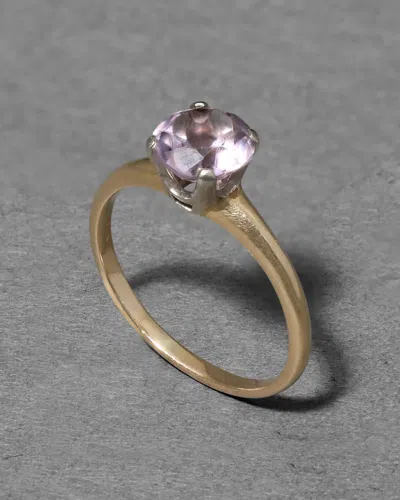 Alexis Bittar Vintage 1970s 14k & White Gold With Solitaire Amethyst Ring