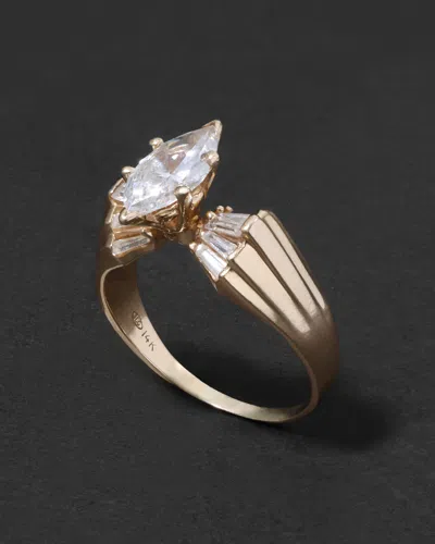Alexis Bittar Vintage 1980s 14k & Cubic Zirconium Retro Deco Ring In Multi