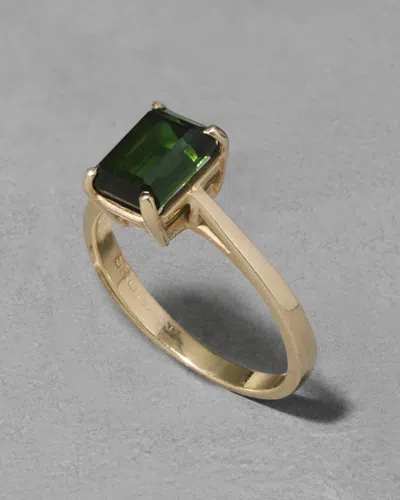 Alexis Bittar Vintage 1980s 14k Gold & Emerald Cut Tourmaline Ring