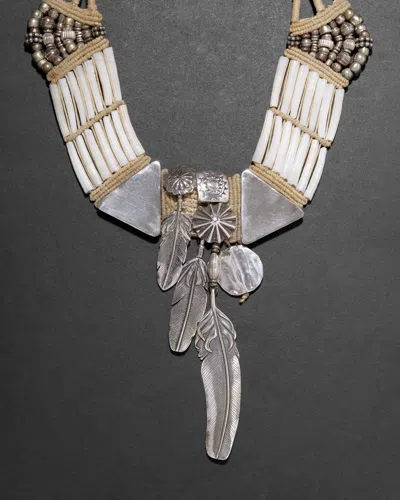 Alexis Bittar Vintage 1980s Sterling Mary & Doug Hancock Necklace In Neutral