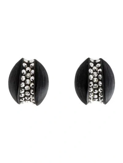 Pre-owned Alexis Bittar Vintage Lucite & Crystal Clip-on Earrings In Clear