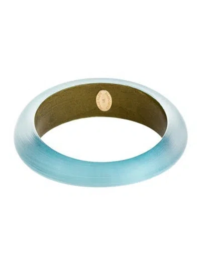 Pre-owned Alexis Bittar Vintage Lucite Tapered Bangle, 7.75" In Blue