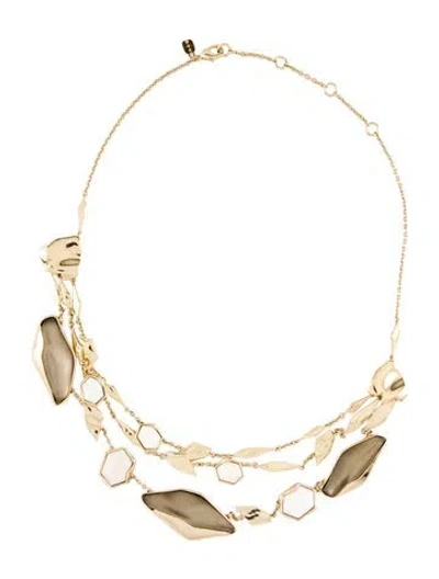 Pre-owned Alexis Bittar White Stone & Lucite Collar Necklace, 20" In Multi