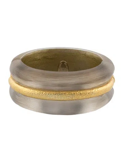 Pre-owned Alexis Bittar Wide Hinged Lucite Bracelet, 6.25" In Multi
