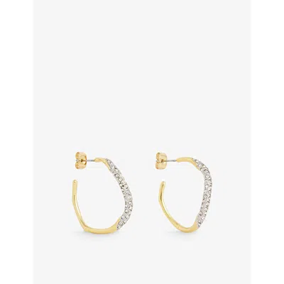Alexis Bittar Small 14ct Yellow Gold-plated Brass And Crystal Earrings