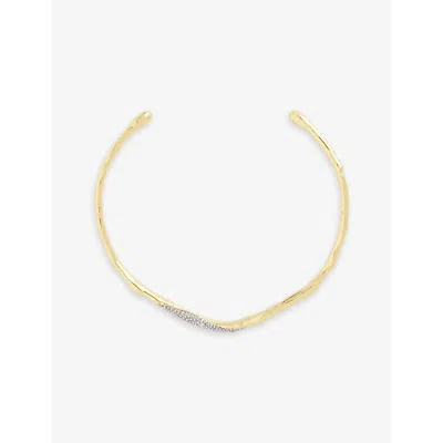 Alexis Bittar Solanales Crystal Skinny Collar Necklace In 14k Gold & Imi Rhodium