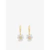 ALEXIS BITTAR ALEXIS BITTAR WOMEN'S 14K GOLD PANSY 14CT YELLOW GOLD-PLATED BRASS, LUCITE AND CRYSTAL HOOP EARRINGS