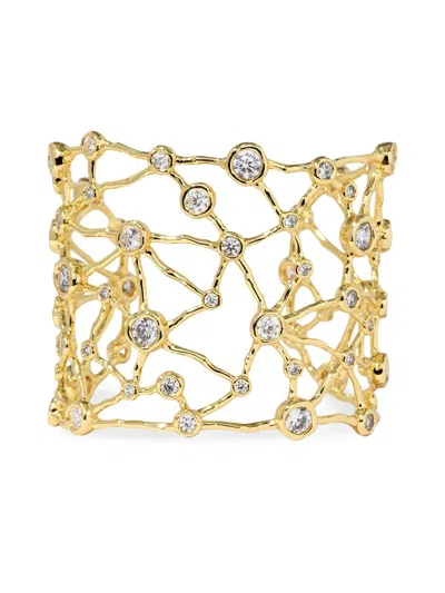 Alexis Bittar Women's Asterales 14k-gold-plated & Cubic Zirconia Celestial Wide Cuff