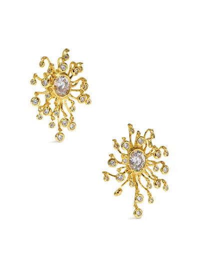 Alexis Bittar Asterales Modernist Crystal-embellished Earrings In Gold