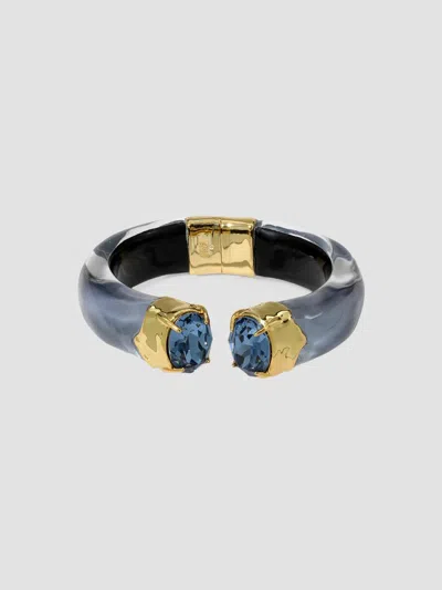 Alexis Bittar Women's Bonbon 14k-gold-plated, Lucite & Glass Crystal Bracelet In Blue