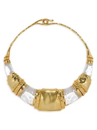 Alexis Bittar 14ct Gold-plated Liquid Lucite Brutalist Collar Necklace In Multi