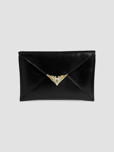 Alexis Bittar Women's Crystal-embellished-trim Leather Envelope Clutch In Black
