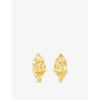 Alexis Bittar Womens Gold Crumpled Large 14ct Yellow Gold-plated Brass Earrings