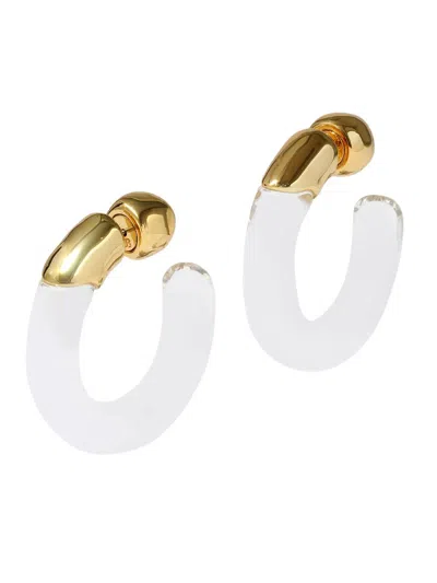 Alexis Bittar Liquid Lucite Front Back Hoop Earrings In Gold