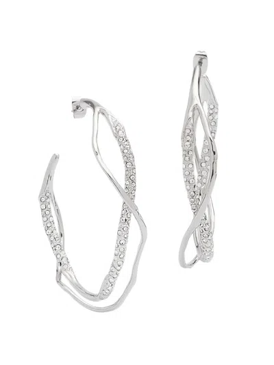 Alexis Bittar Solanes Silver-plated Hoop Earrings In White