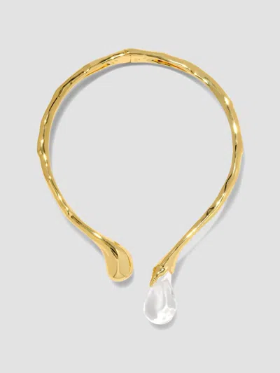 Alexis Bittar Women's Liquid Lucite Sprout 14k-gold-plated Hinged Collar Necklace In Clear