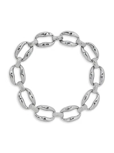 Alexis Bittar Women's Molten 14k-gold-plated Oval-link Chain Necklace In Silver