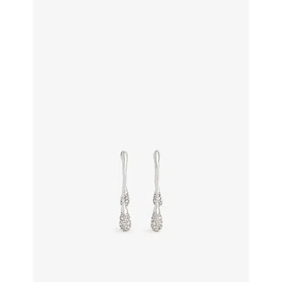 Alexis Bittar Womens Rhodium Solanales Rhodium-plated Brass And Crystal Earrings In Metallic