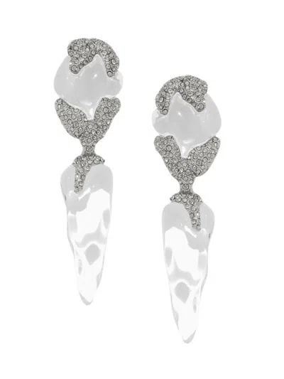 Alexis Bittar Women's Silverlake Rhodium-plated, Lucite & Crystal Drop Earrings In Metallic