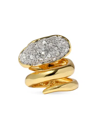 Alexis Bittar Women's Solanales 14k-gold-plated, Rhodium-plated & Crystal Coil Ring