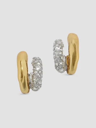Alexis Bittar Solanales Crystal Double Row Hoop Earrings In Multi
