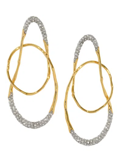 Alexis Bittar Women's Solanales 14k-gold-plated, Rhodium-plated & Crystal Twist Drop Earrings In Brown