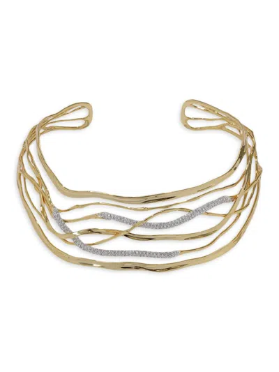 Alexis Bittar Solanales Crystal Woven Structured Collar Necklace, 4.25 In Gold