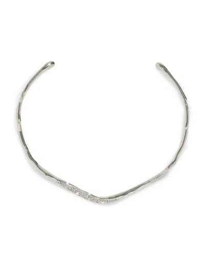 Alexis Bittar Women's Solanales Skinny Collar 14k-gold-plated & Crystal Necklace In Gray