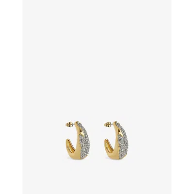 Alexis Bittar Womens Gold/crystal Solanales Crystal Embellished 14ct Yellow-gold And Rhodium Plated Hoop Earrings