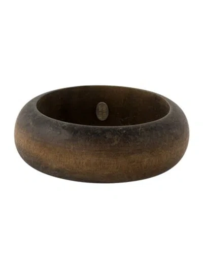 Pre-owned Alexis Bittar Wood Bangle Bracelet, 7.5" In Brown