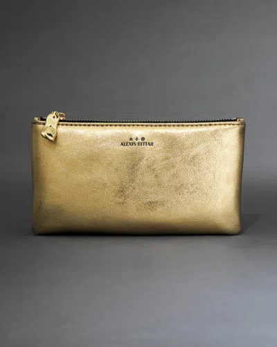 Alexis Bittar Zipper Pouch- In Gold