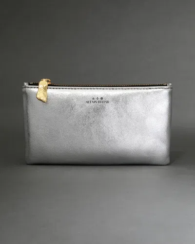 Alexis Bittar Zipper Pouch- In Silver