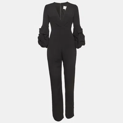 Pre-owned Alexis Black Crepe Puff Sleeve Jumpsuit S