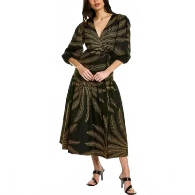 Alexis Blisse Midi Dress In Safari Breeze In Black