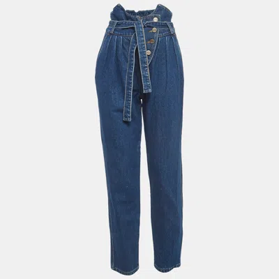 Pre-owned Alexis Blue Denim Belted High Waist Jeans S