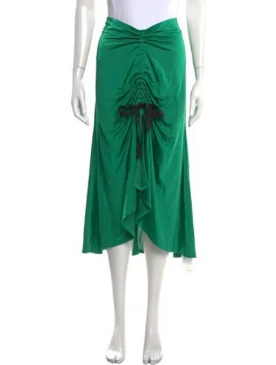 Pre-owned Alexis Bow Accents Midi Length Skirt In Green