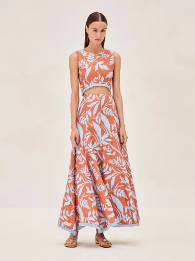 Alexis Brandt Skirt In Blue Leaf