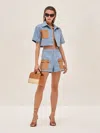 Alexis Brook Pocket-detail Cropped Shirt In Blue