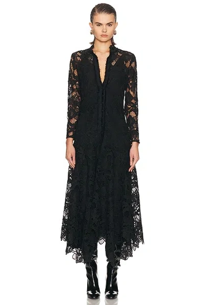 Alexis Camila Long Sleeve Midi Dress In Black