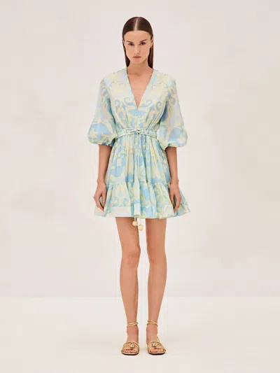 Alexis Capri Dress In Blue Vine