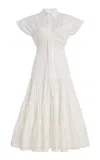 Alexis Carosini Cotton-blend Midi Dress In White