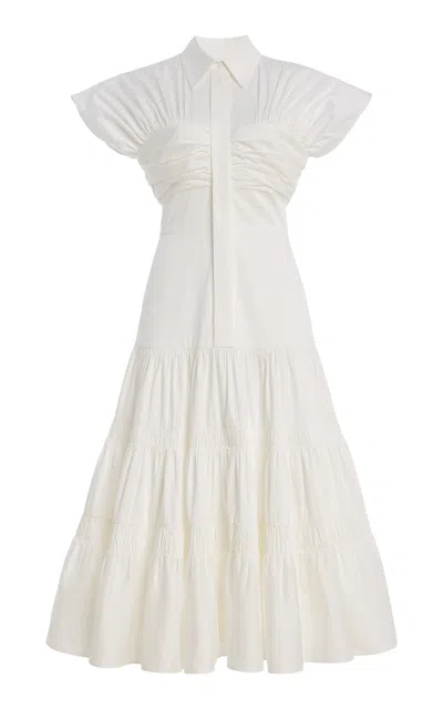 Alexis Carosini Cotton-blend Midi Dress In White