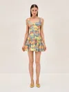 Alexis Cassidy Tie-dye Cotton Ruffled Mini Dress In Tie Dye